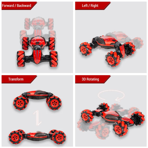 RC Stunt Car, Red, Amazing Toy with Remote Control